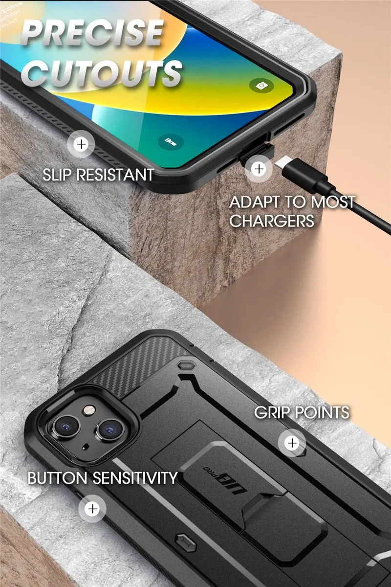 Supcase Unicorn Beetle iPhone 14 Hoesje - Zwart