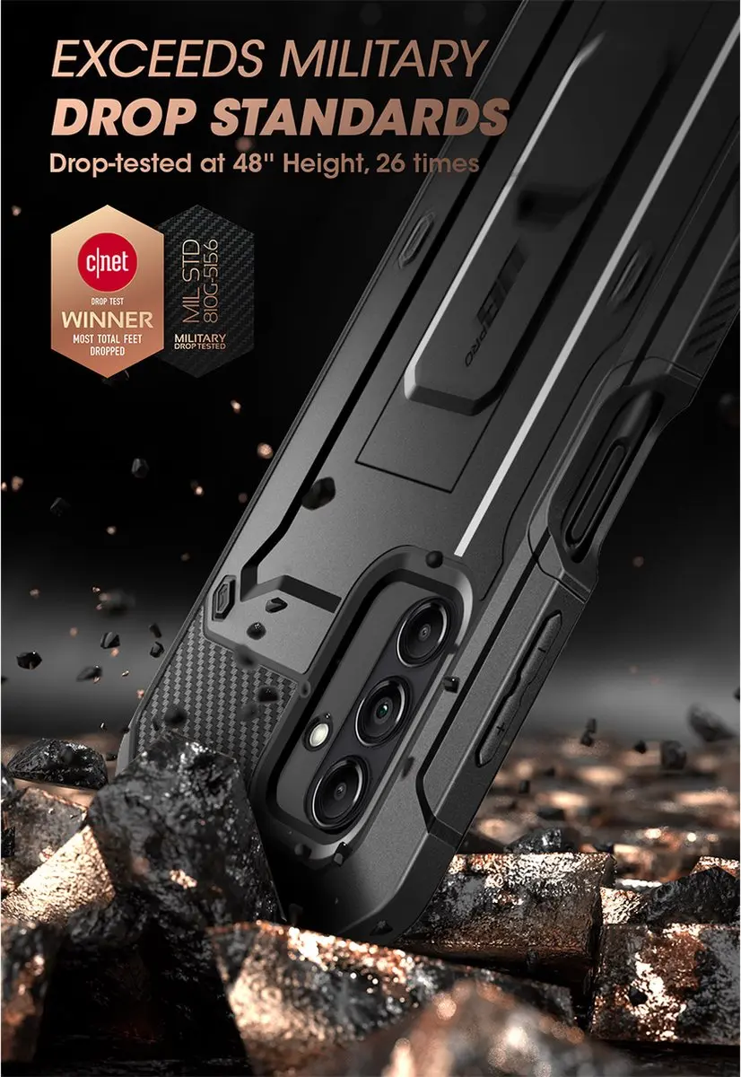 Supcase i-Blason Unicorn Beetle Pro Hoesje - Samsung Galaxy A14 - Zwart - afbeelding 6 van 6