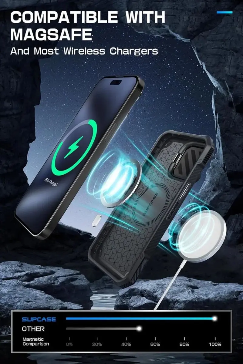 Supcase UB Pro MagXT Hoesje iPhone 15 Pro - Zwart - SPH23PR61MGXTBK