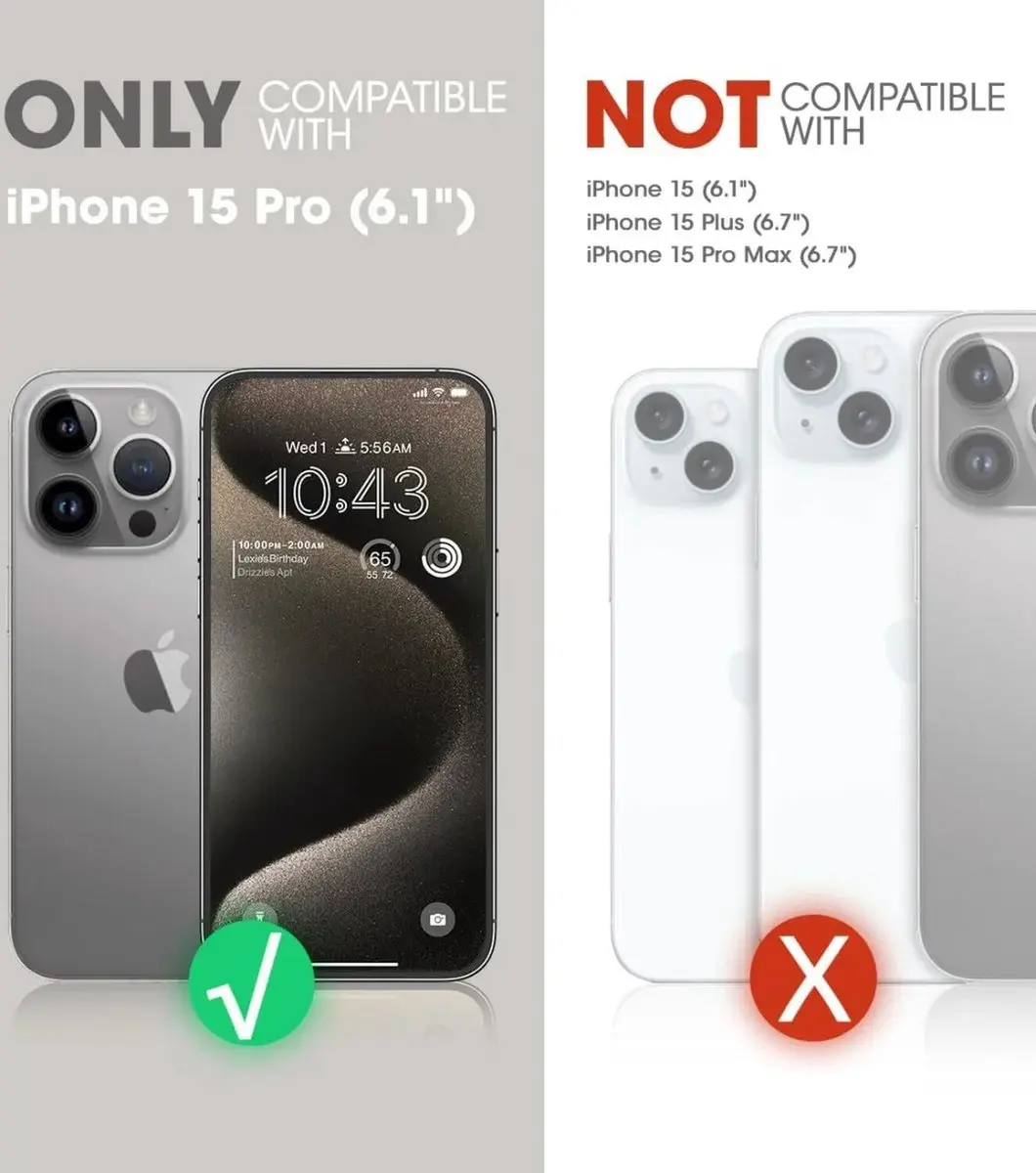 Supcase UB Pro MagXT Hoesje iPhone 15 Pro - Zwart - SPH23PR61MGXTBK
