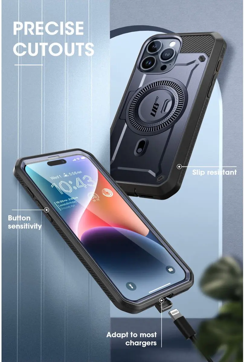 Supcase UB Mag Pro Hoesje iPhone 15 Pro Max - MagSafe - Blauw