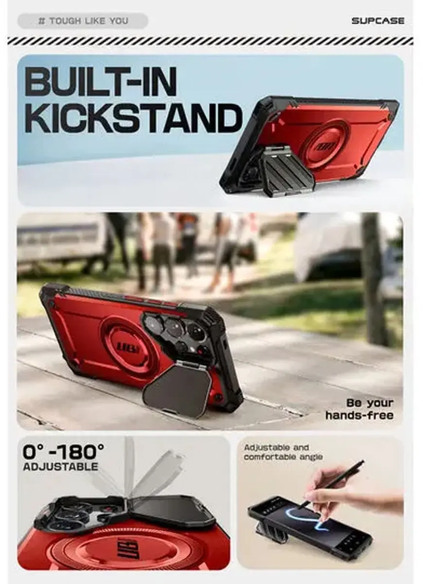 Supcase UB Pro MagXT Hoesje Samsung Galaxy S25 Ultra - Rood - BACK-SPC-MAG-RD-S25U