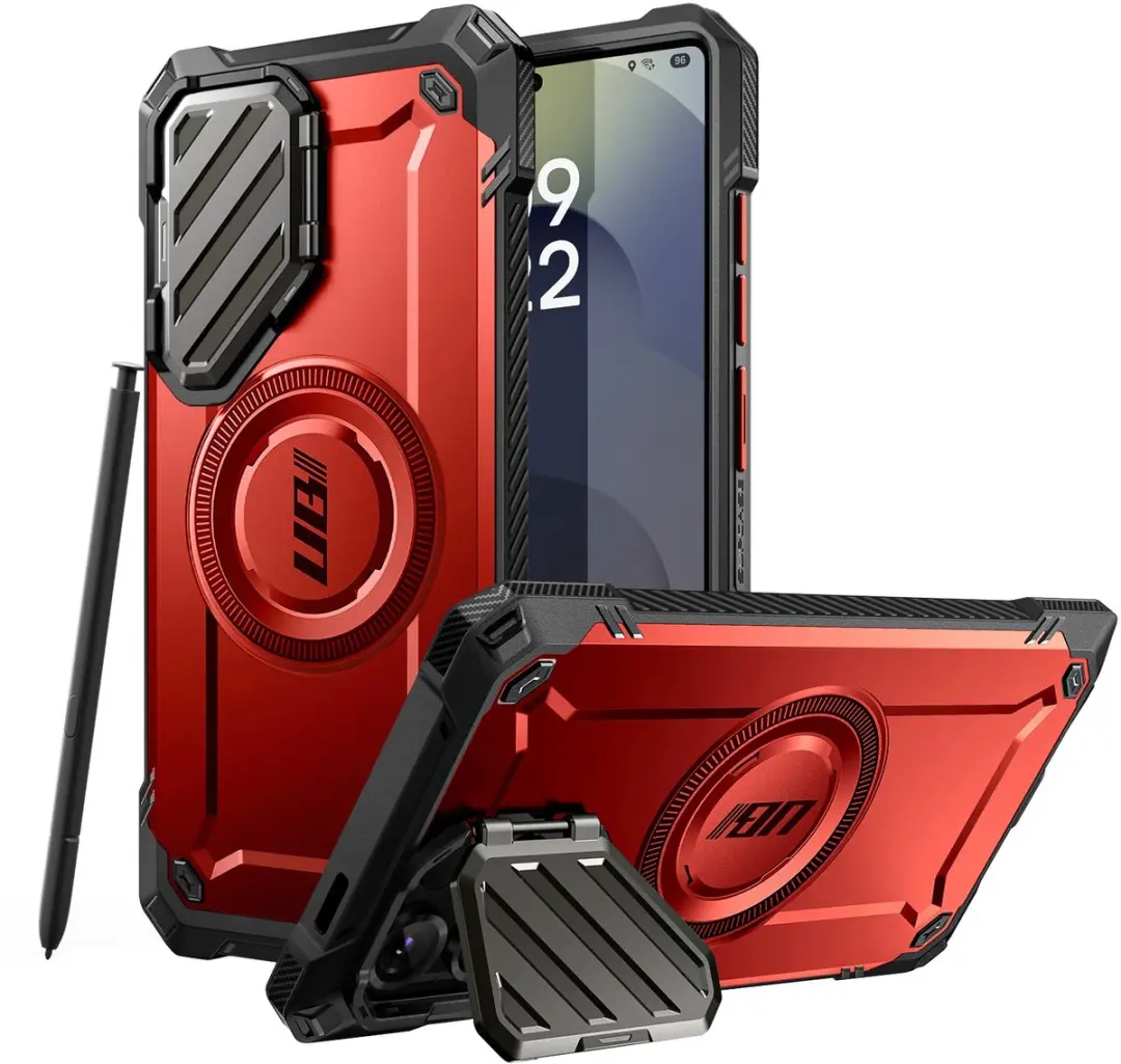 Supcase UB Pro MagXT Hoesje Samsung Galaxy S25 Ultra - Rood - BACK-SPC-MAG-RD-S25U