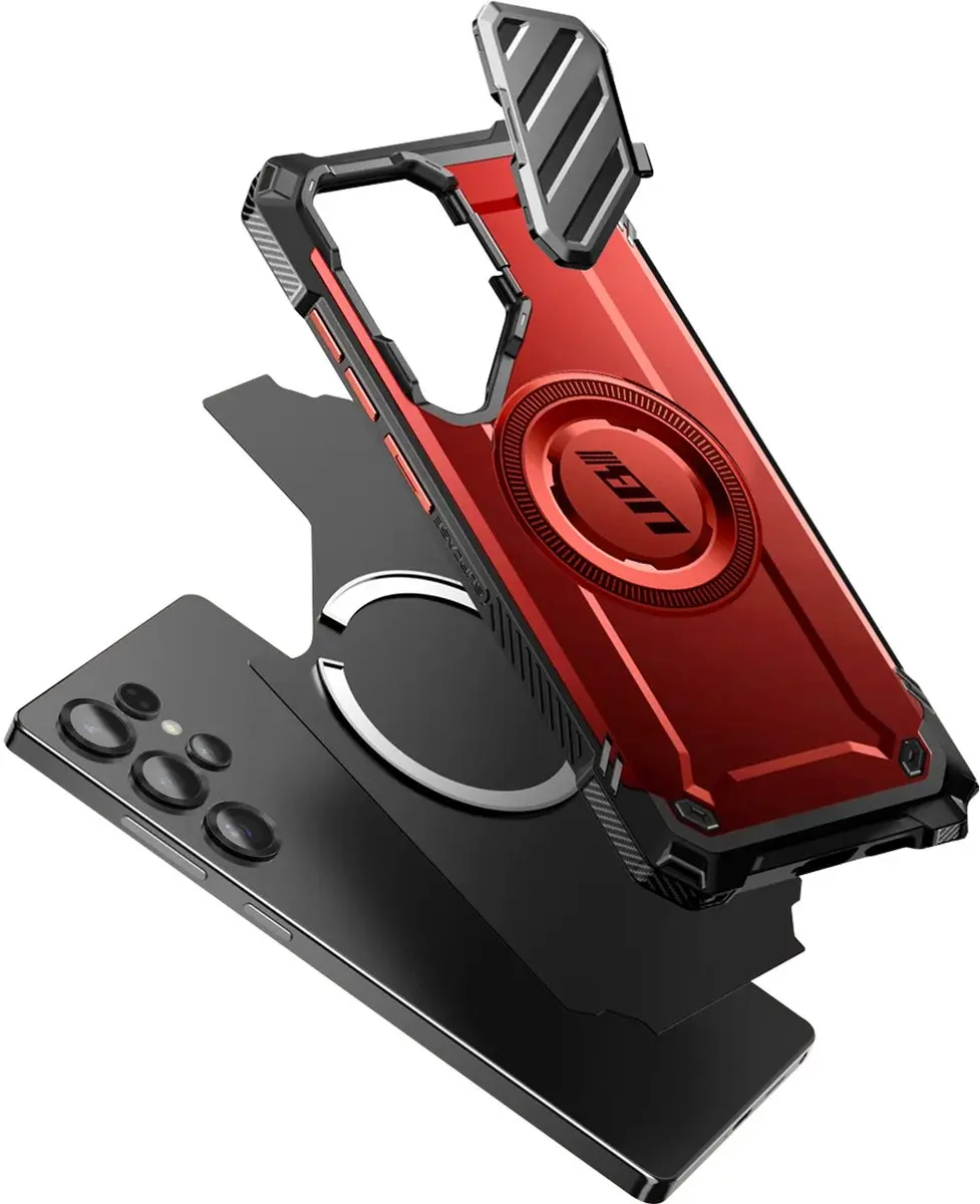 Supcase UB Pro MagXT Hoesje Samsung Galaxy S25 Ultra - Rood - BACK-SPC-MAG-RD-S25U