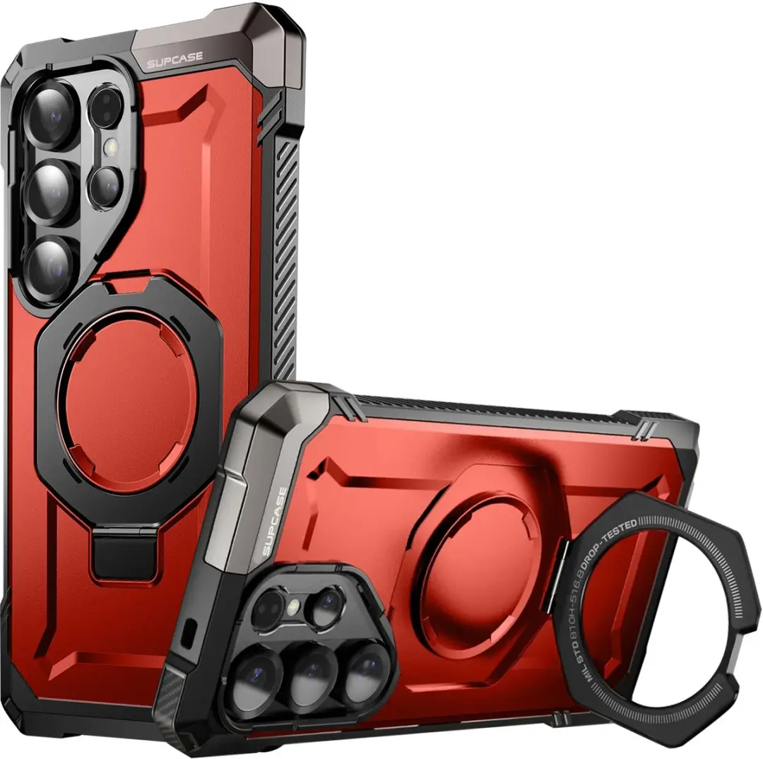 Supcase Unicorn Beetle Grip BACK-SPC-GRIP-RD-S25U Hoesje - Rood - MagSafe
