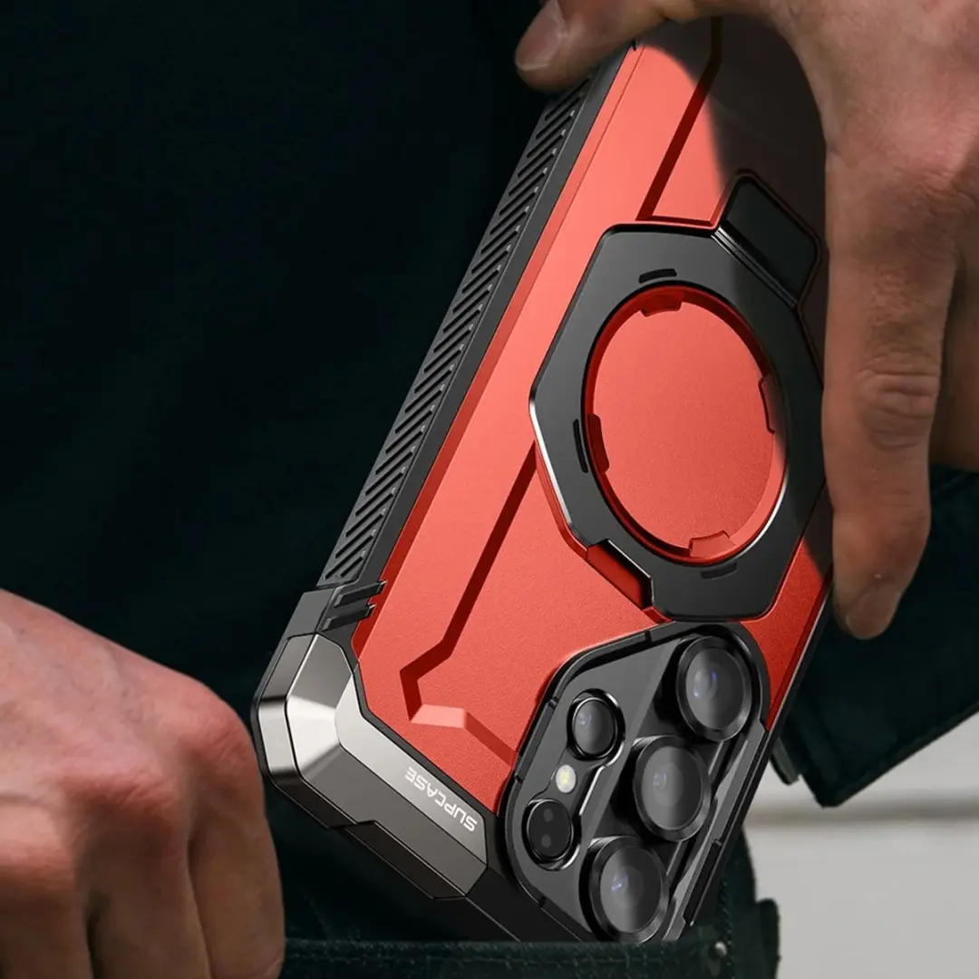 Supcase Unicorn Beetle Grip BACK-SPC-GRIP-RD-S25U Hoesje - Rood - MagSafe