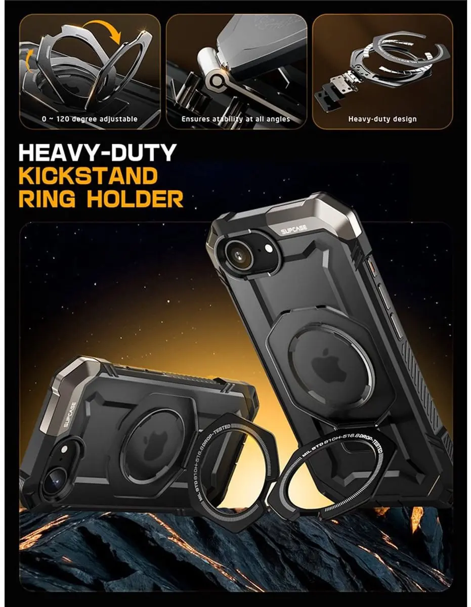 Supcase UB Grip Hoesje 13287 - iPhone 16/17 - Zwart