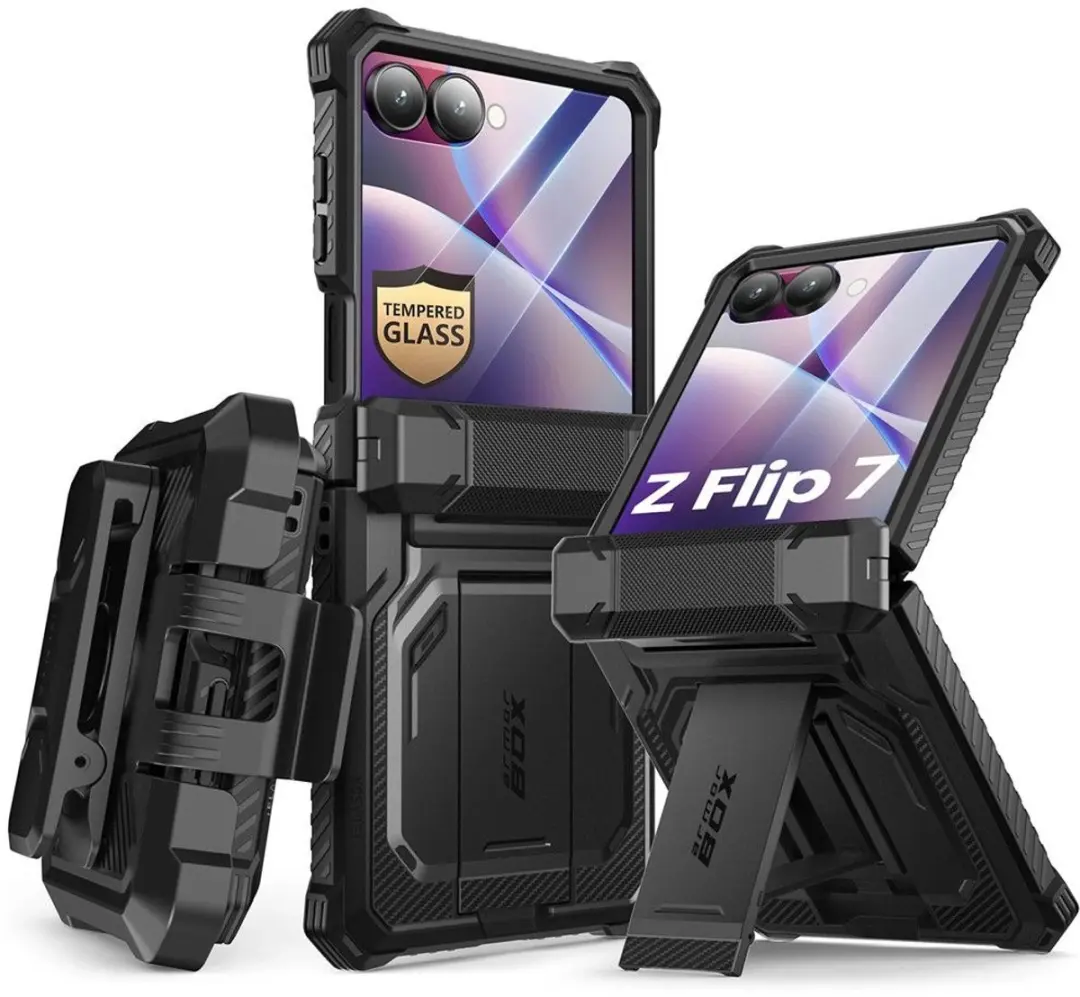 Supcase Armorbox Zwart - Galaxy Z Flip 7 Hoesje met Screen Protector 13540