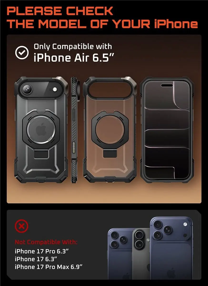 Supcase UB Grip Hoesje iPhone Air MagSafe - Zwart Transparant - MPN 13937