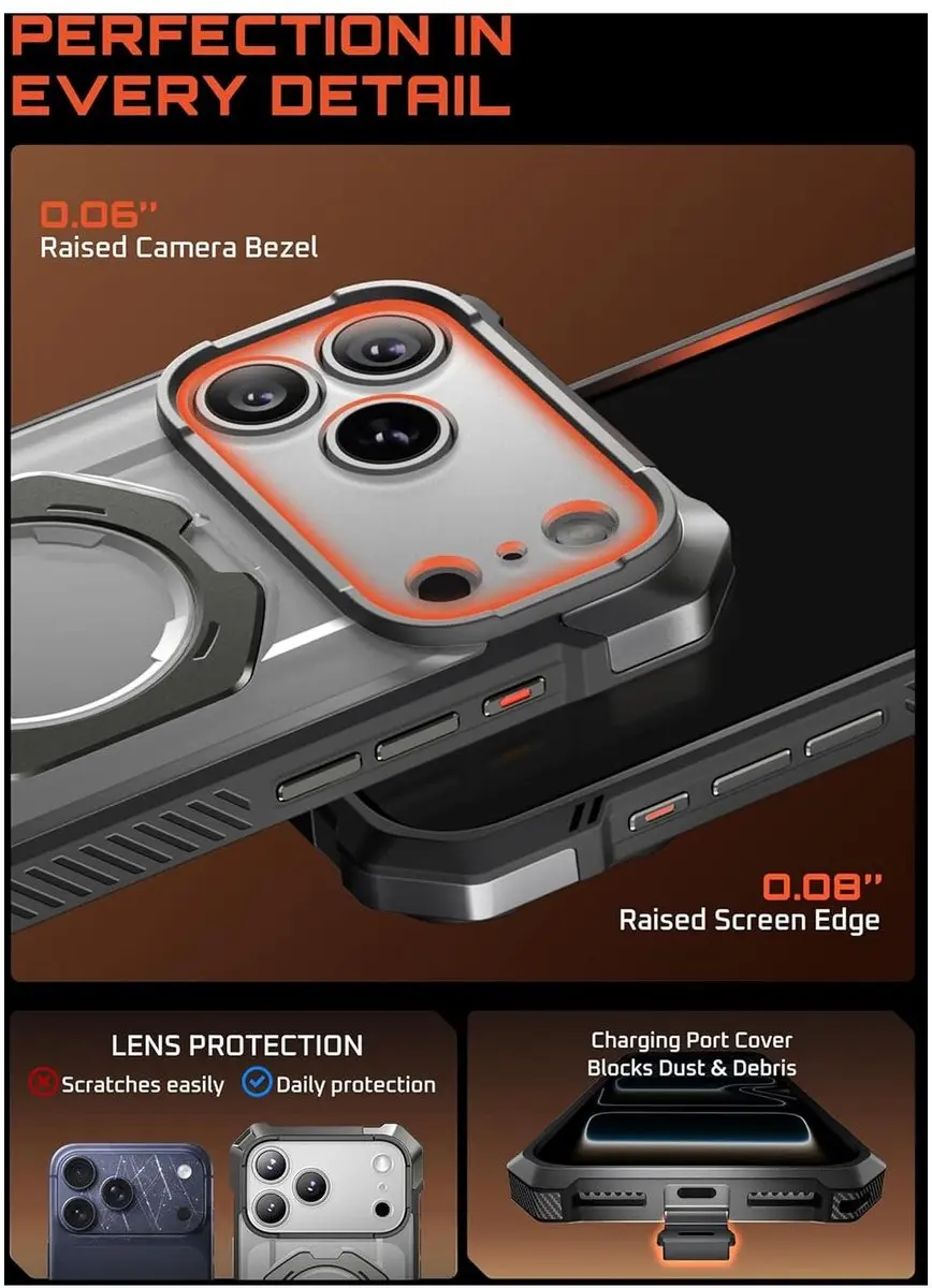 Supcase UB Grip MagSafe Hoes iPhone 17 Pro Max - Zwart