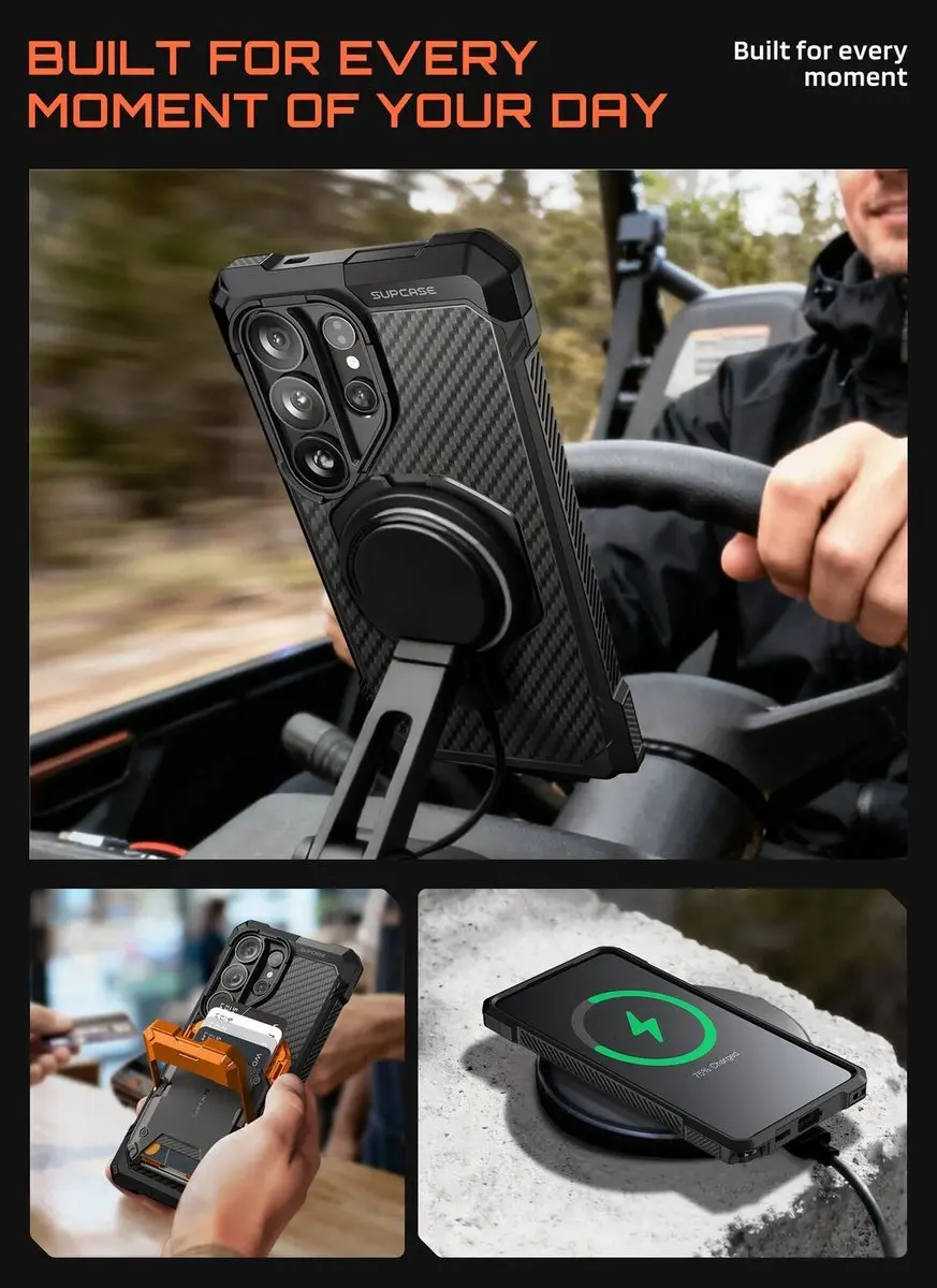 Supcase UB Grip Hoesje Samsung Galaxy S26 Ultra - Aramid Zwart - 14535