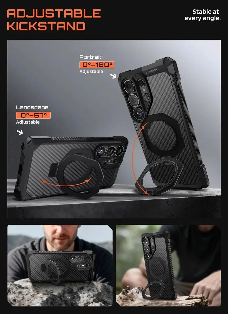 Supcase UB Grip Hoesje Samsung Galaxy S26 Ultra - Aramid Zwart - 14535