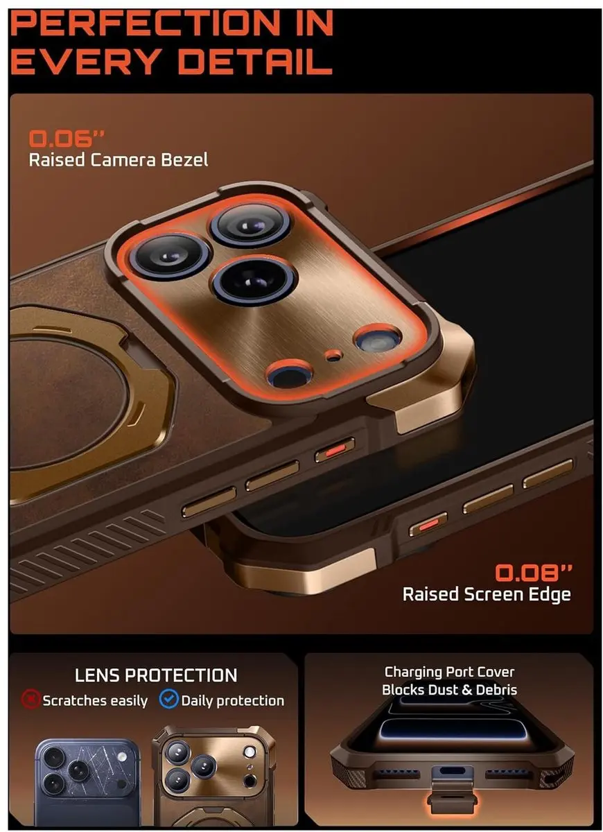 Supcase Unicorn Beetle Grip Hoesje iPhone 17 Pro Max - Bruin - MagSafe