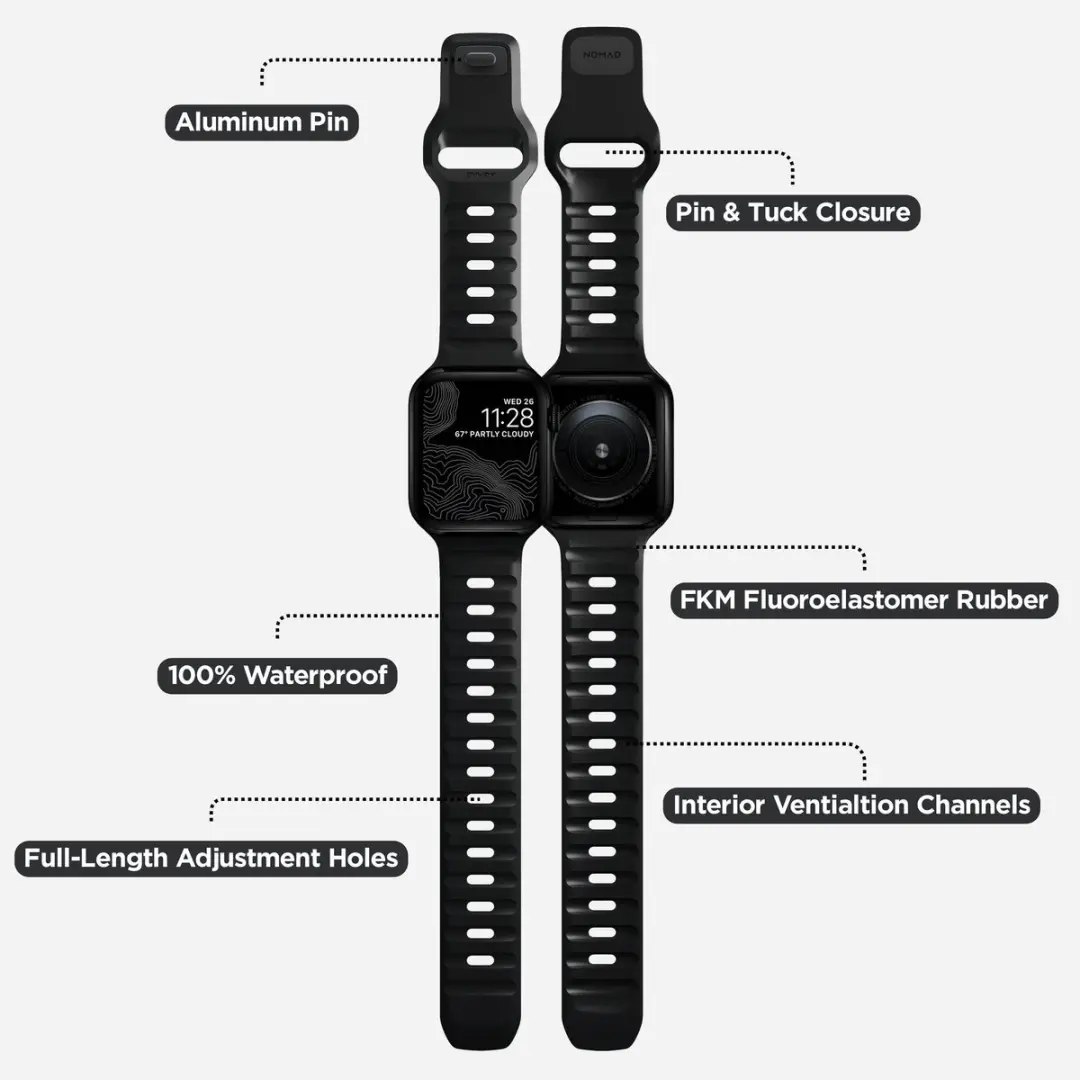 NOMAD Sport Band FKM Apple Watch 38-42mm - Zwart