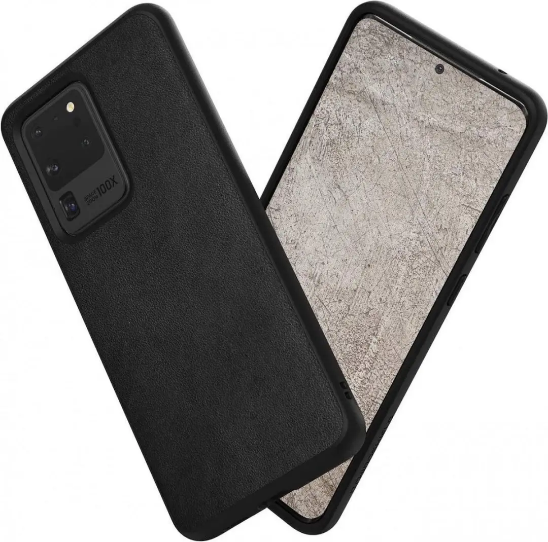 RhinoShield SolidSuit Samsung Galaxy S20 Ultra Hoesje Black Leather