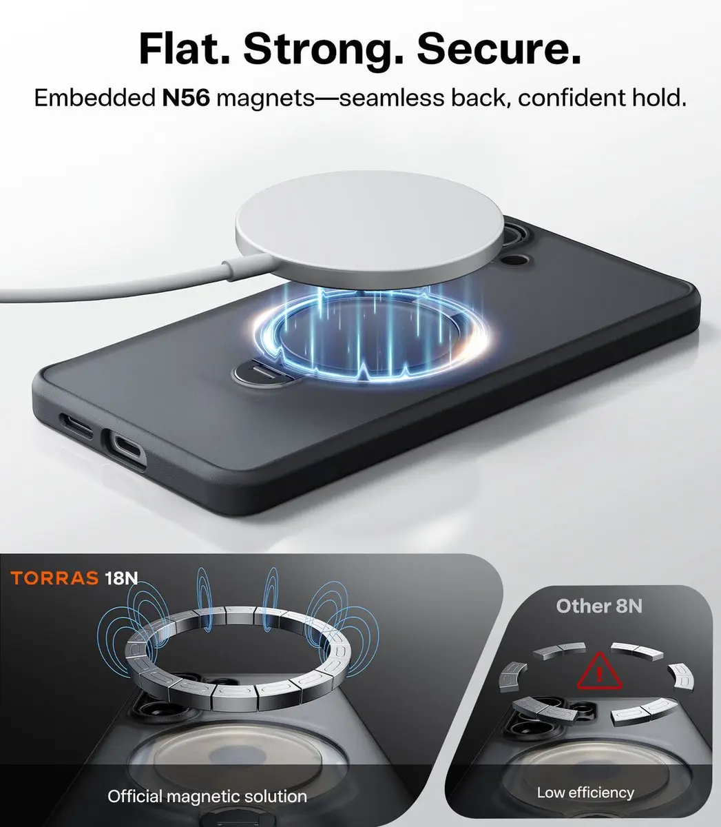 Torras UPro Ostand Spin Hoesje S26 - MagSafe/Zwart