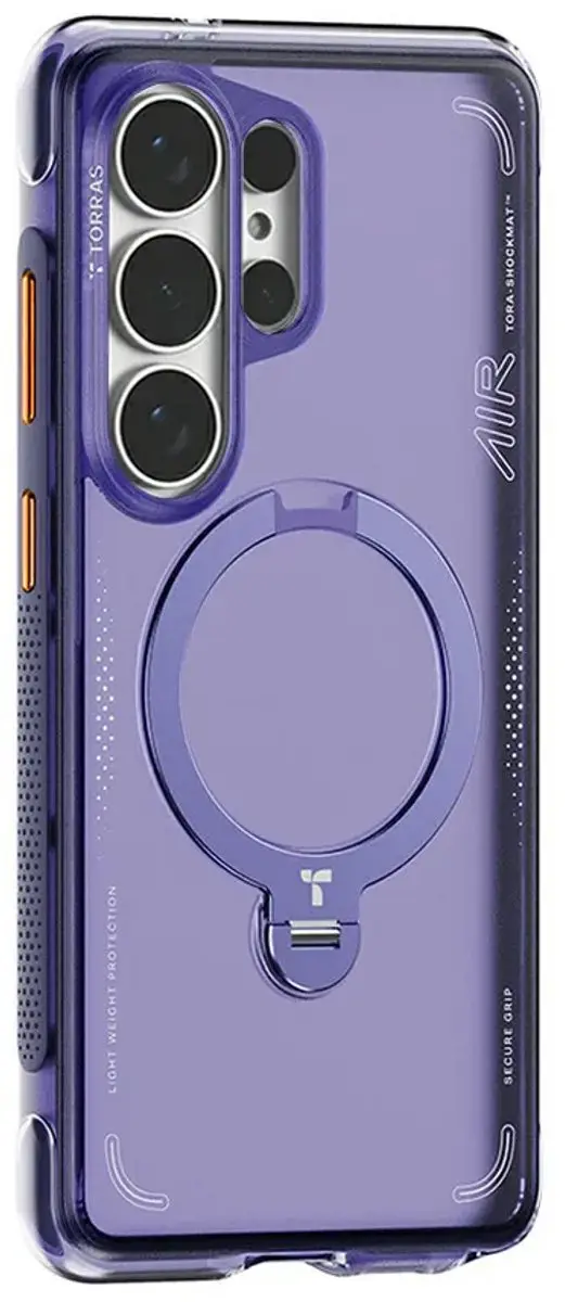 Torras Hoesje Ostand Q3 Air Spin voor Samsung Galaxy S26 Ultra - MagSafe/Paars