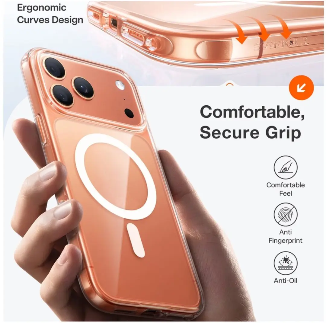 Torras Guardian Magnetic iPhone 17 Pro Max Hoesje - Transparant