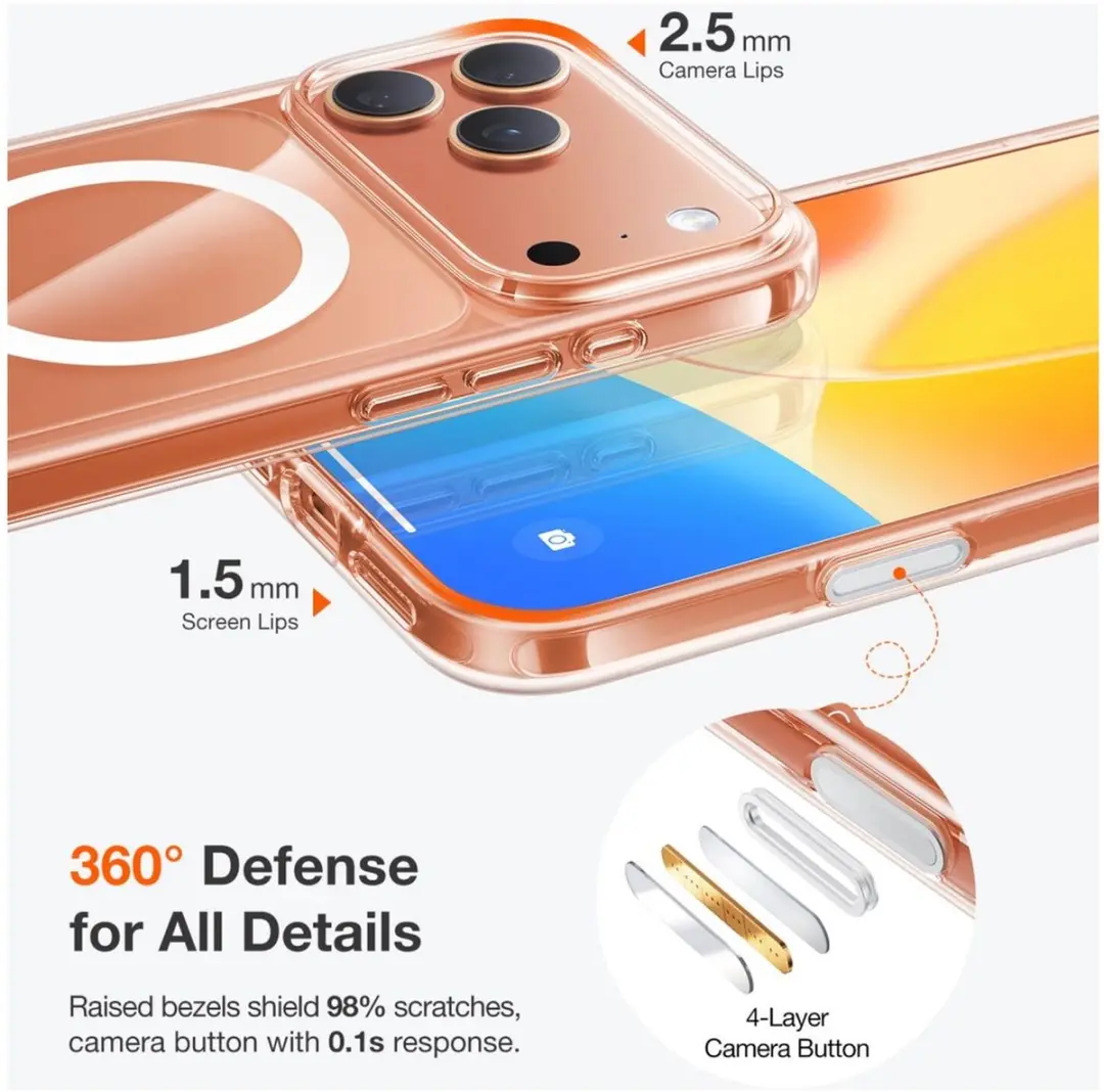Torras Guardian Magnetic iPhone 17 Pro Max Hoesje - Transparant