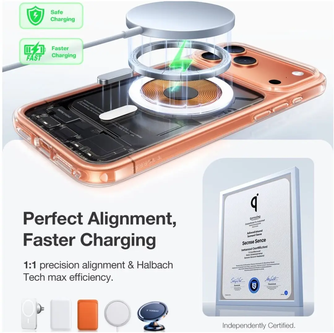 Torras Guardian Magnetic iPhone 17 Pro Max Hoesje - Transparant