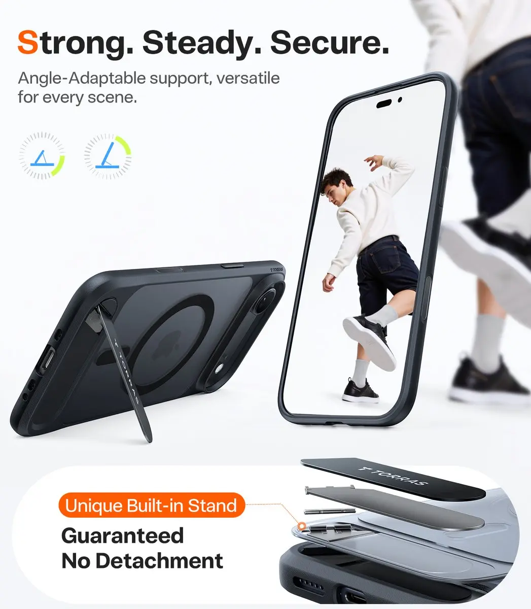 Torras Pstand Hoesje iPhone 17 Air - MagSafe Zwart - afbeelding 6 van 6