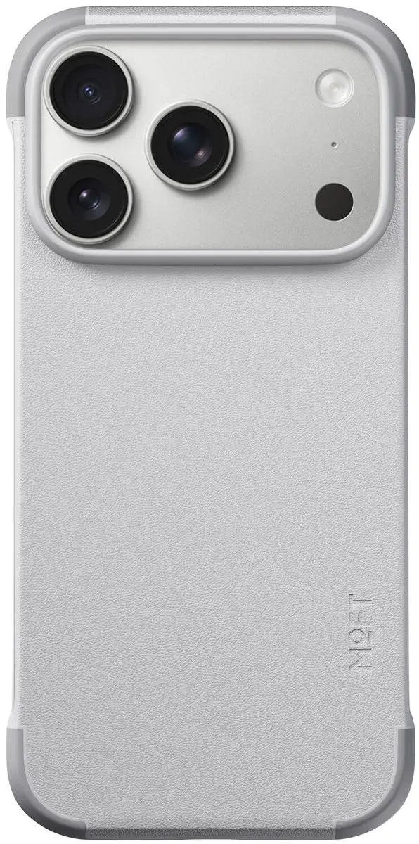 MOFT iPhone 17 Pro Hoesje - Vegan Leer - MagSafe - Grijs