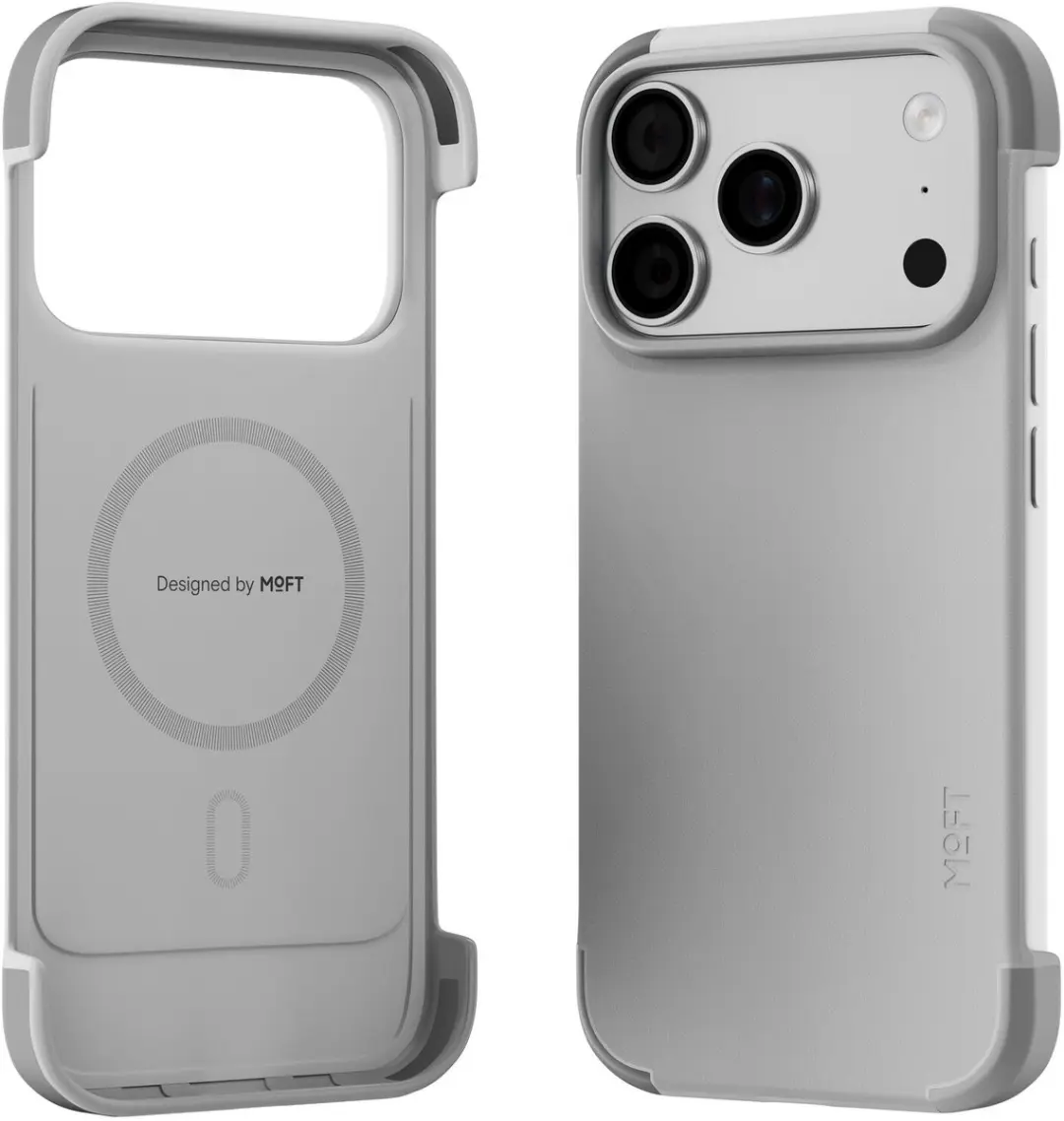 MOFT iPhone 17 Pro Hoesje - Vegan Leer - MagSafe - Grijs