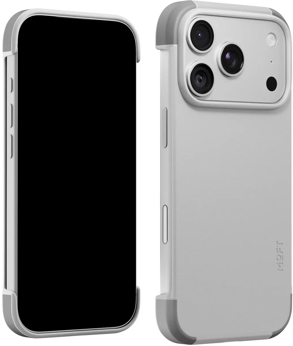 MOFT iPhone 17 Pro Hoesje - Vegan Leer - MagSafe - Grijs