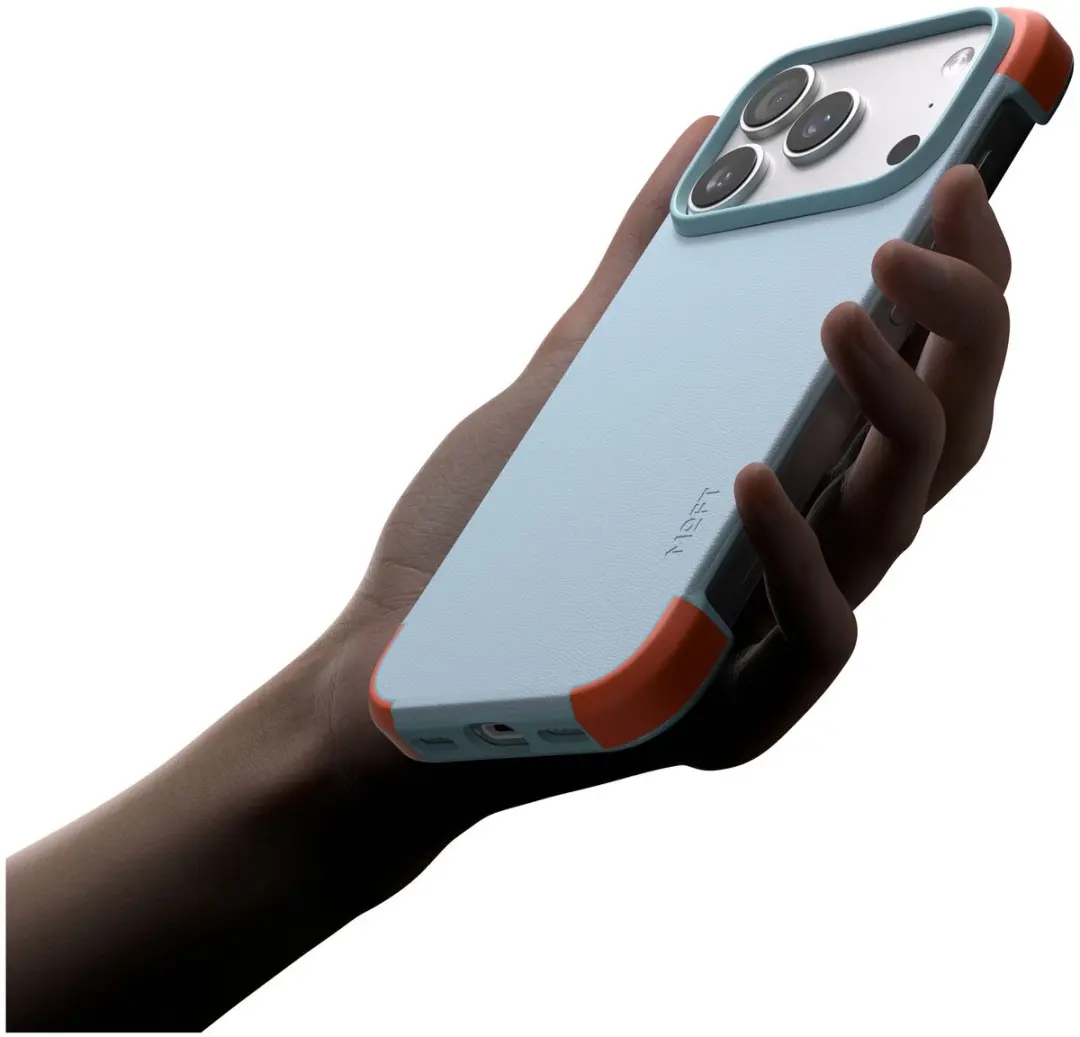 MOFT MOVAS Frame iPhone 17 Pro Hoesje - MagSafe - Blauw/Oranje