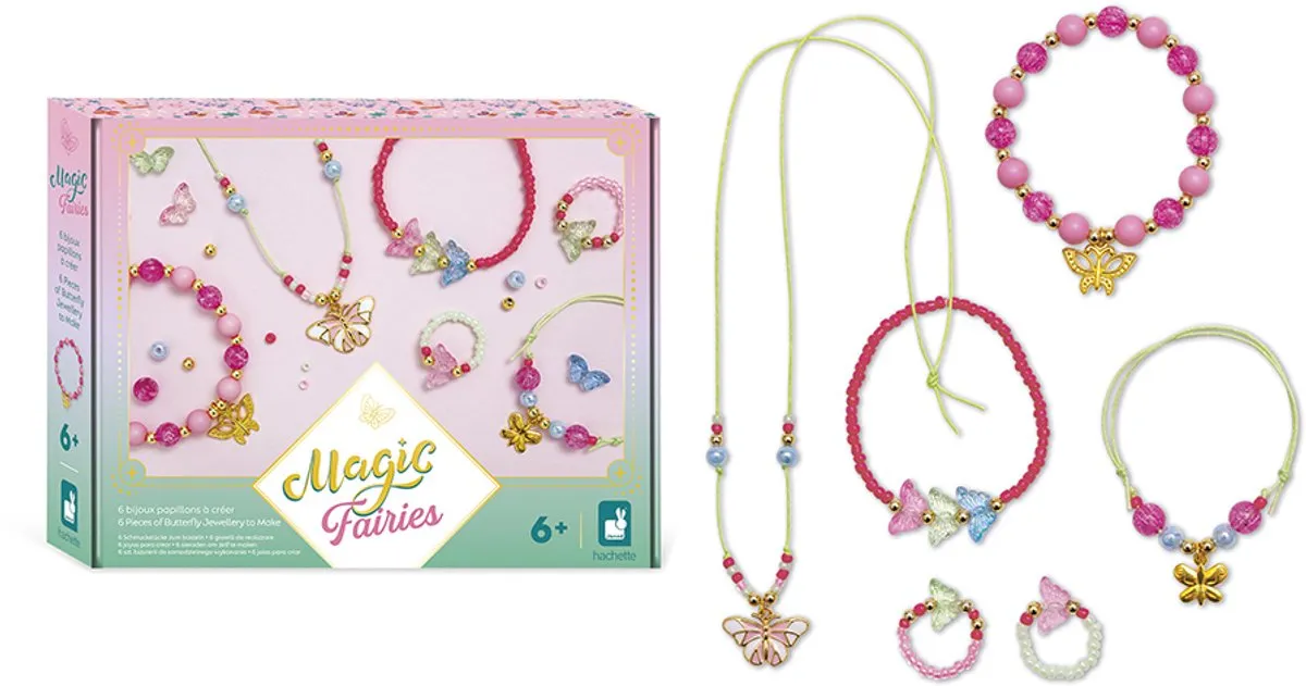 Janod Magic Fairies Creatief Pakket - 6 Vlinderjuwelen Multicolor