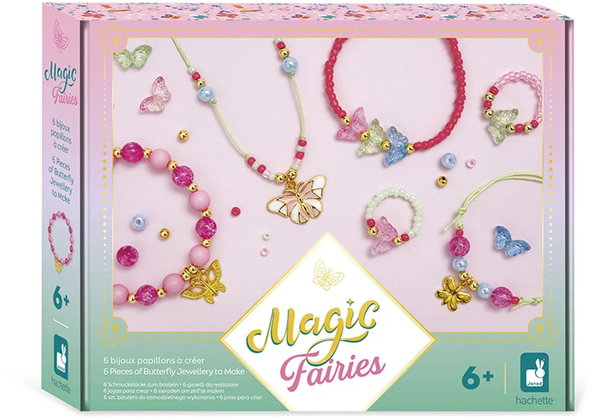 Janod Magic Fairies Creatief Pakket - 6 Vlinderjuwelen Multicolor - afbeelding 6 van 6