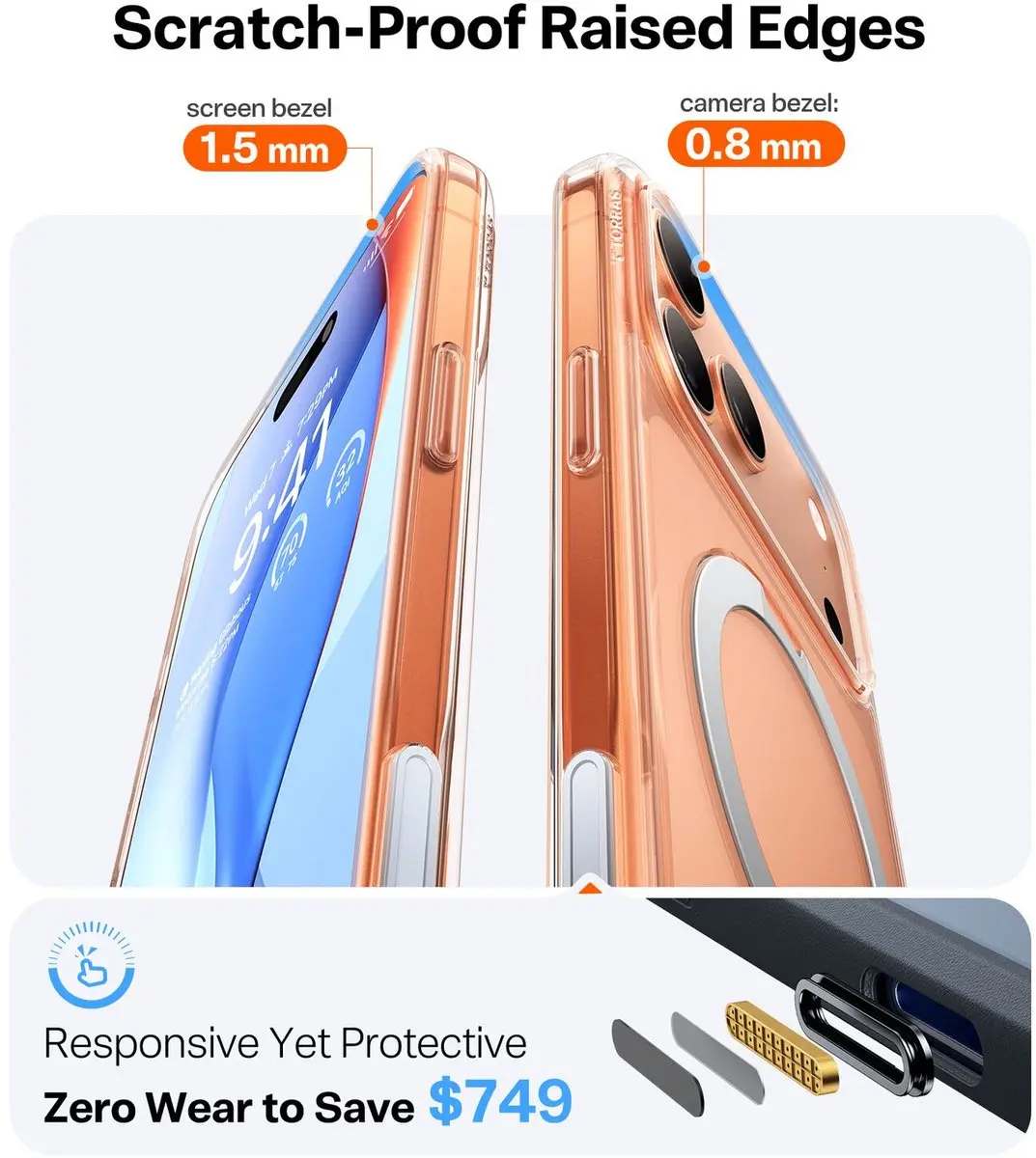 Torras UPro Ostand Spin Hoesje iPhone 17 Pro Max - Transparant