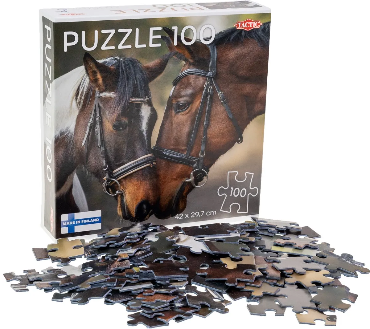 Tactic Horses in Love Puzzel 100 Stuks - Scandinavisch Paardenportret