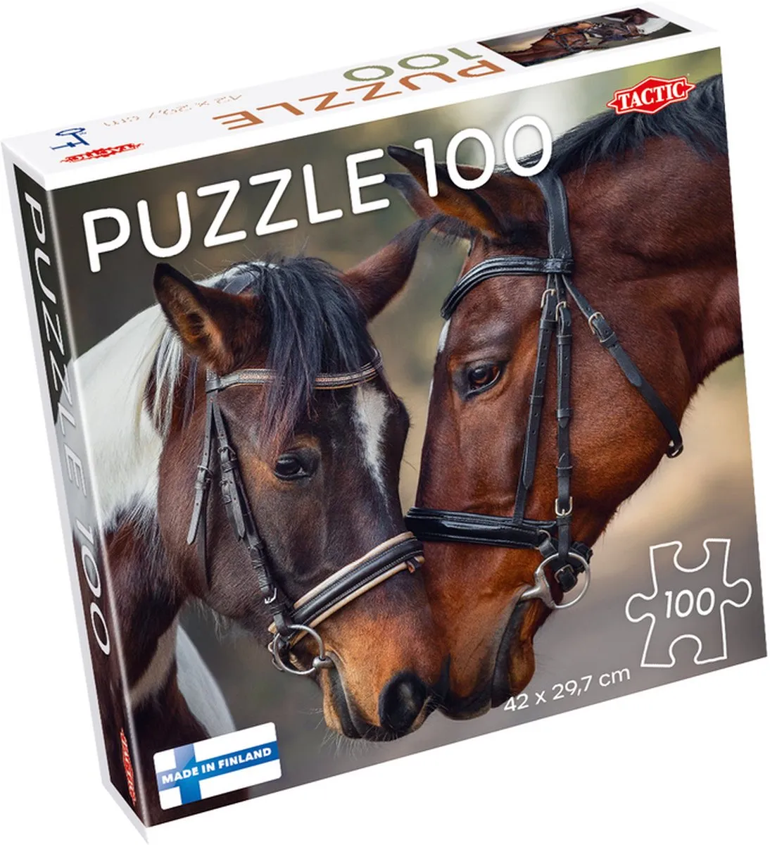 Tactic Horses in Love Puzzel 100 Stuks - Scandinavisch Paardenportret