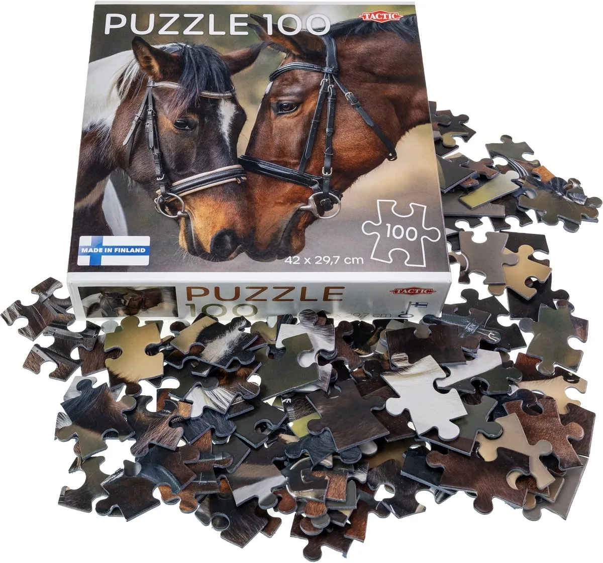 Tactic Horses in Love Puzzel 100 Stuks - Scandinavisch Paardenportret