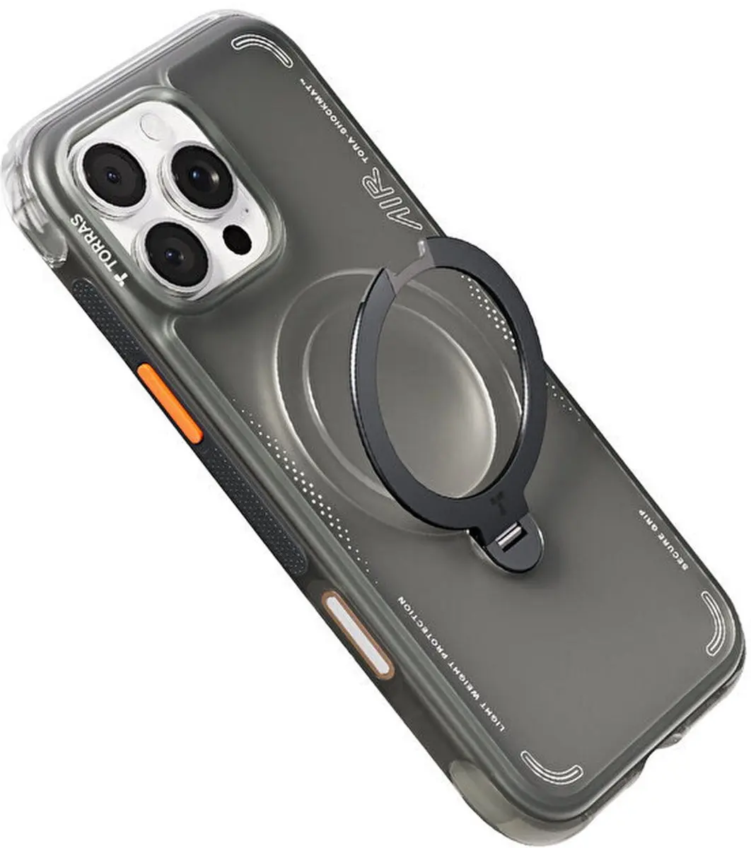 Torras Ostand Q3 Air Spin Hoesje iPhone 16 Pro Max - MagSafe - Zwart