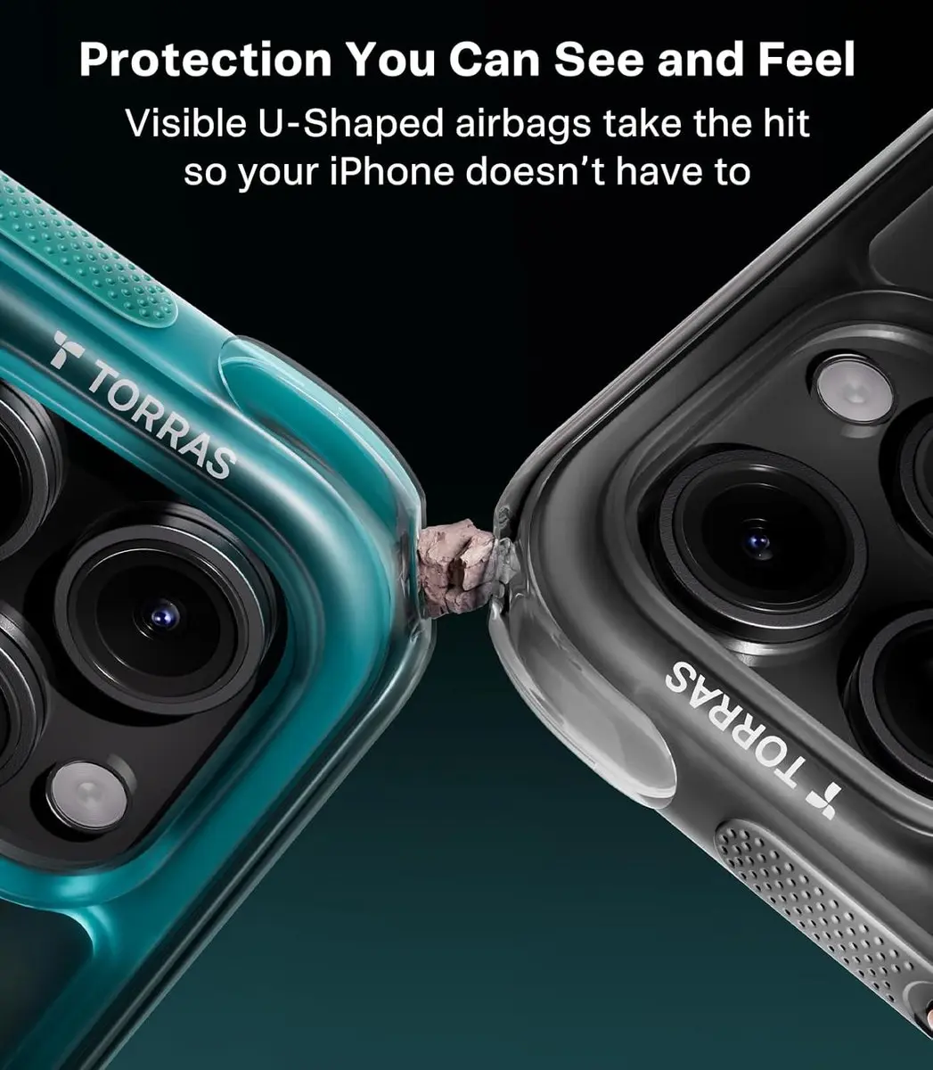Torras Ostand Q3 Air Spin Hoesje iPhone 16 Pro Max - MagSafe - Zwart