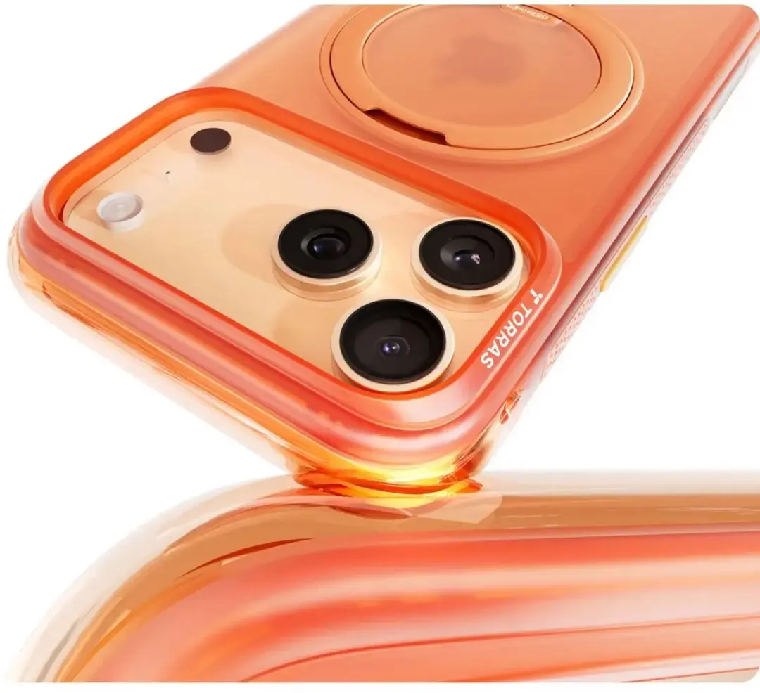 Torras Ostand O3 Air Spin Hoesje iPhone 17 Pro - Oranje