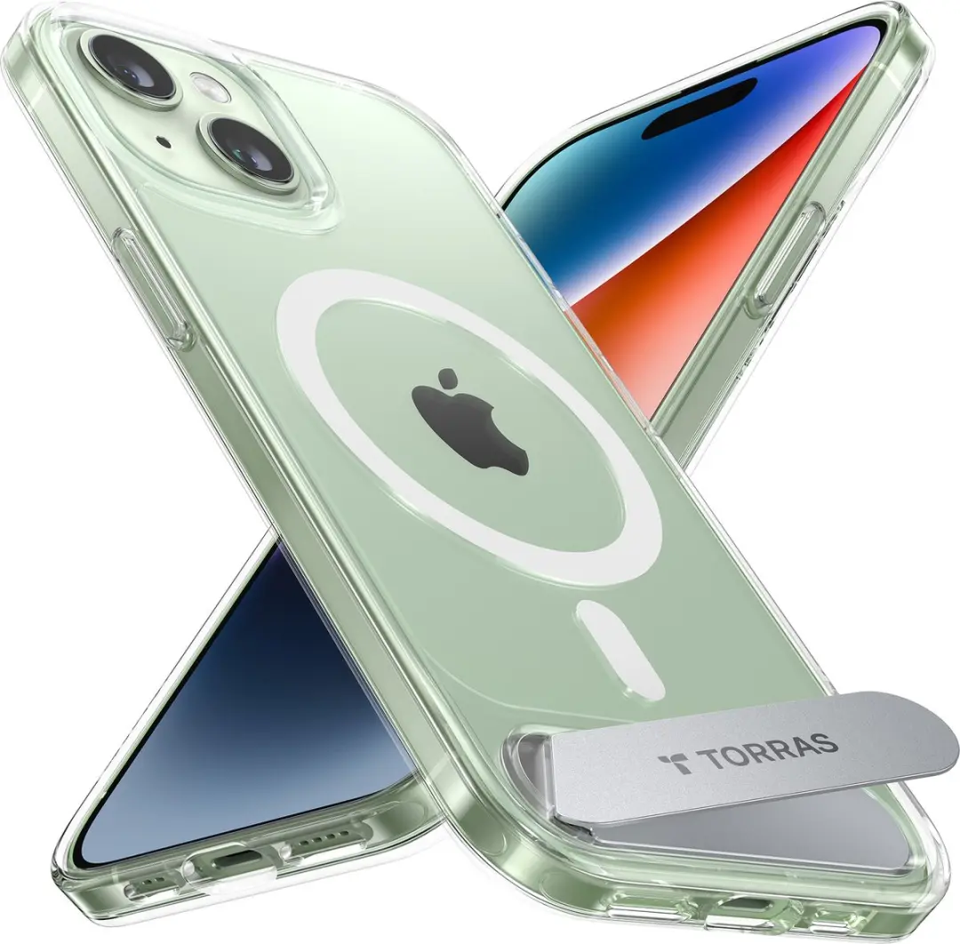 Torras geschikt voor iPhone 15 Plus Kickstand MagSafe compatibel hoesje