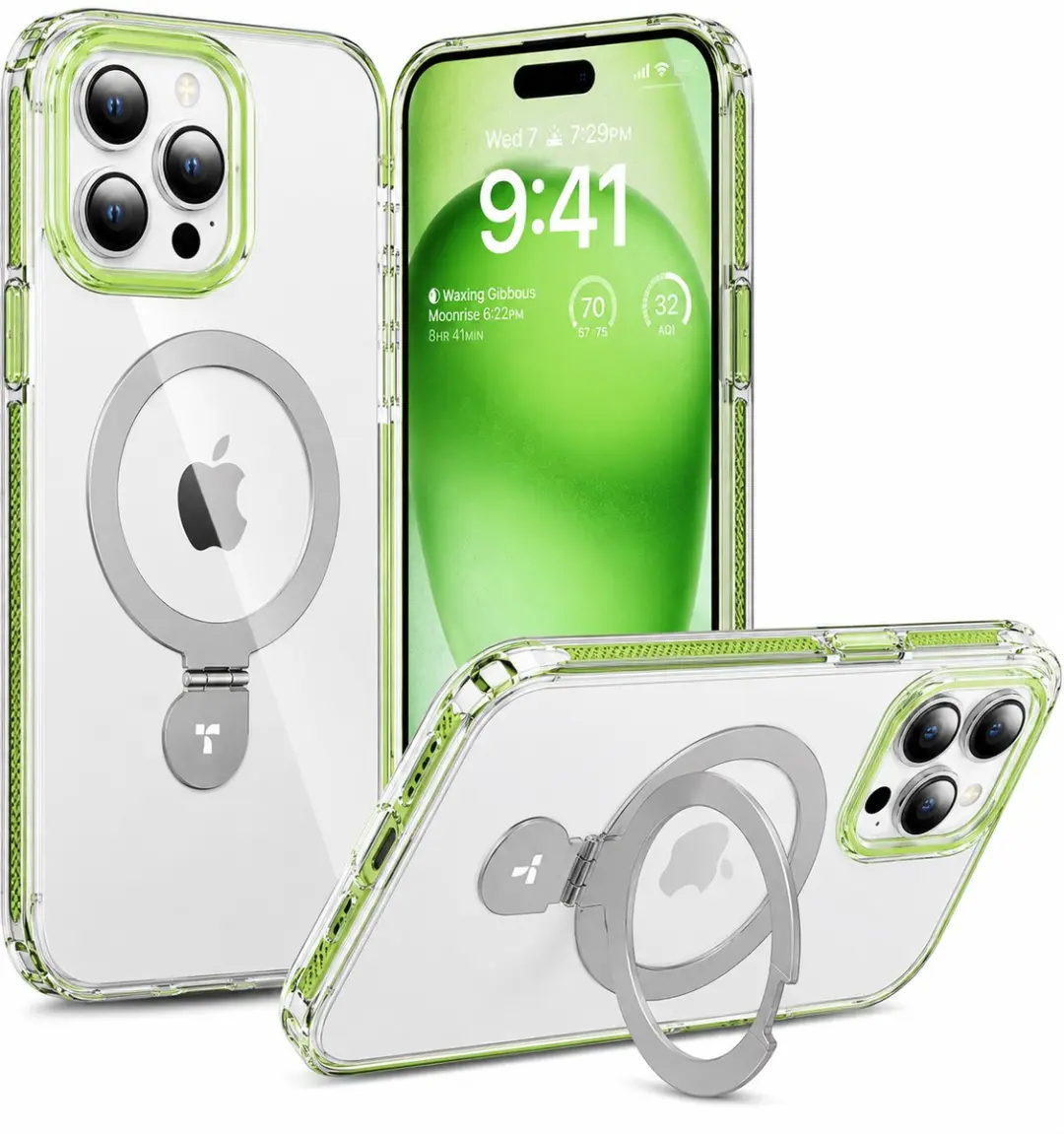 Torras geschikt voor iPhone 15 Pro Magsafe hoesje met Kickstand standaard