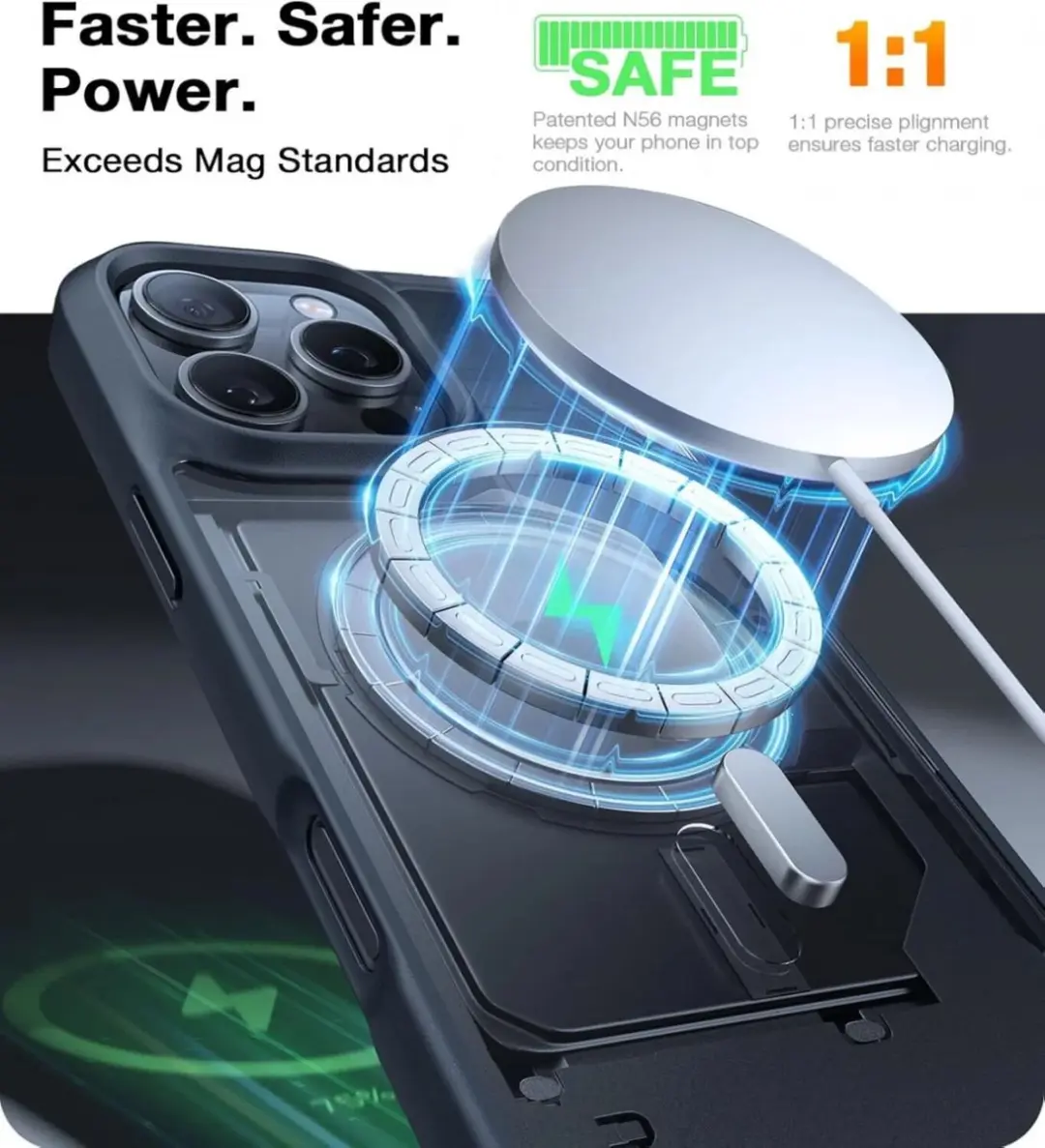 Torras Guardian Magnetic Hoesje iPhone 16 Pro Max - Matte Zwart