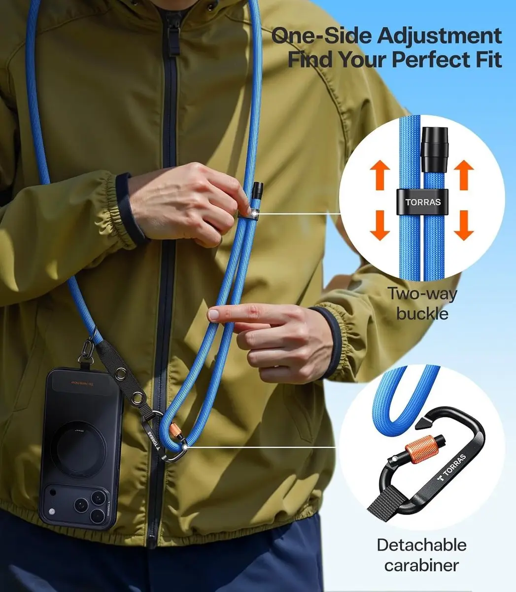 Torras LoopGo Clasp Telefoonkoord - Blauw