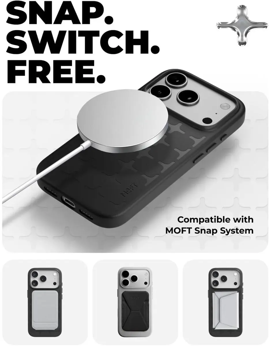 MOFT Tombogo Hoesje iPhone 17 Pro - MagSafe - Vegan Leer - Zwart