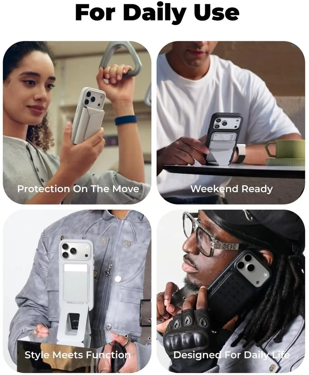 MOFT Tombogo Hoesje iPhone 17 Pro - MagSafe - Vegan Leer - Zwart