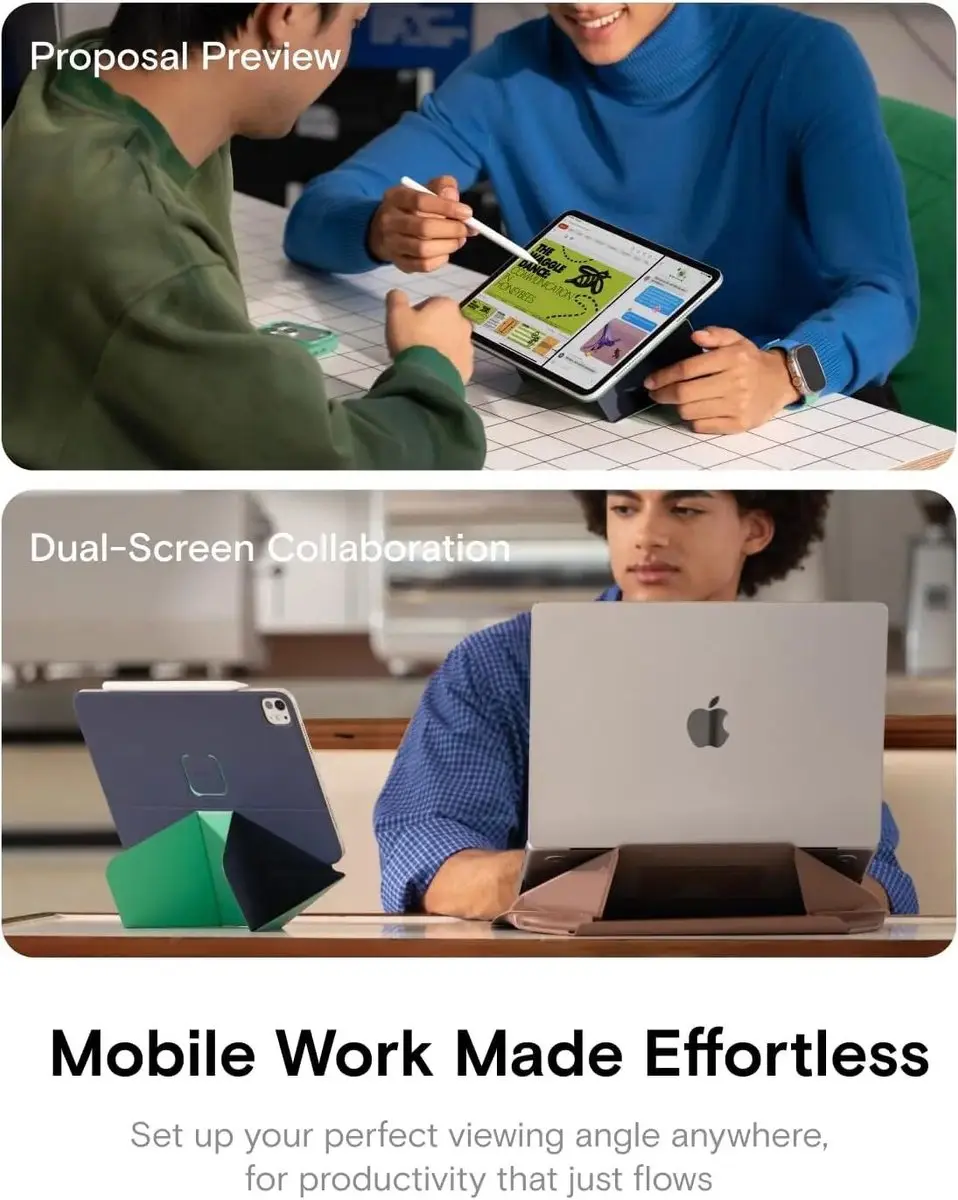MOFT Dynamic Folio Hoes iPad Air 11/10.9 - Magnetisch - 20+ Kijkhoeken - Vegan Leer - Navy