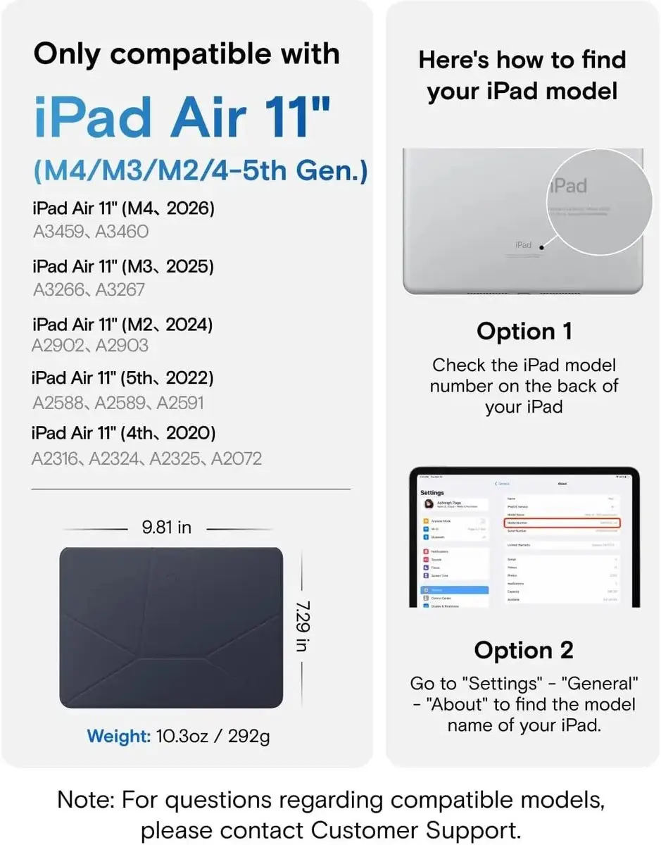 MOFT Dynamic Folio Hoes iPad Air 11/10.9 - Magnetisch - 20+ Kijkhoeken - Vegan Leer - Navy