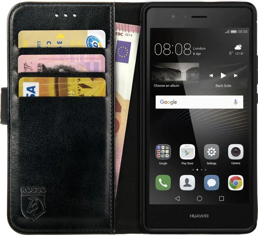 Rosso Element Book Case Wallet Hoesje Geschikt voor Huawei P9 Lite
