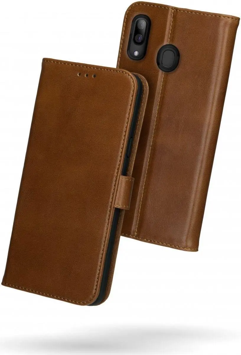 Rosso Deluxe Book Case Samsung Galaxy A40 - 3 Pasjes Bruin