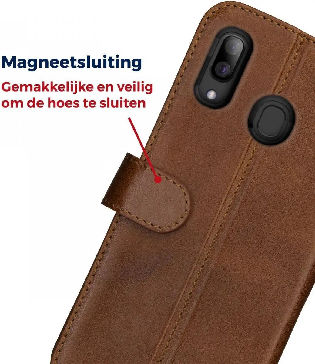 Rosso Deluxe Book Case Samsung Galaxy A40 - 3 Pasjes Bruin