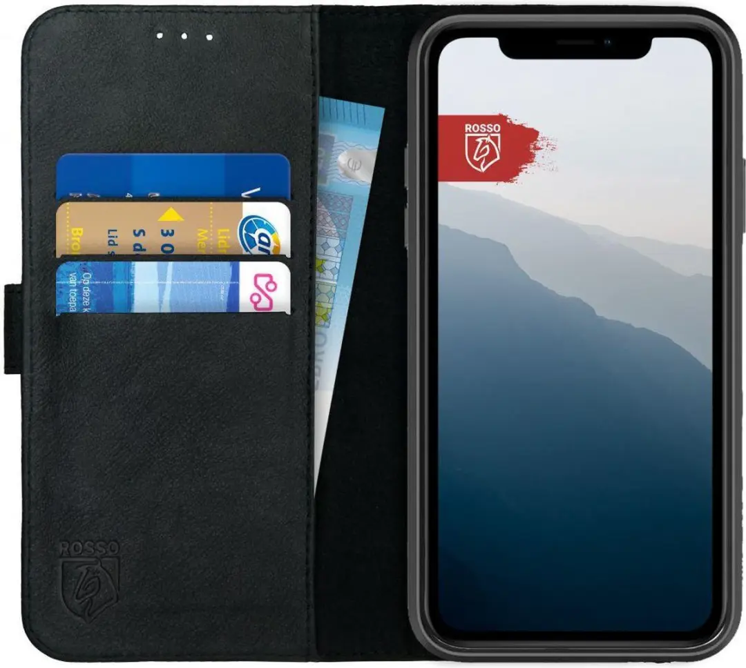 Rosso Deluxe Book Case iPhone 11 - 3 Pasjes - Zwart